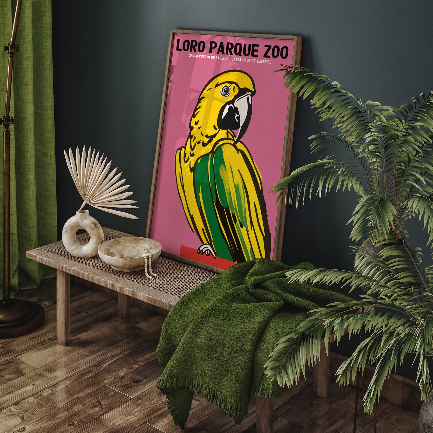 Loro Parque Zoo Retro Parrot Poster