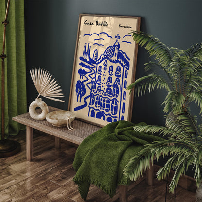 Casa Batlló Poster - Barcelona Gaudi Architecture Wall Art