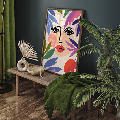 Abstract Floral Face Print