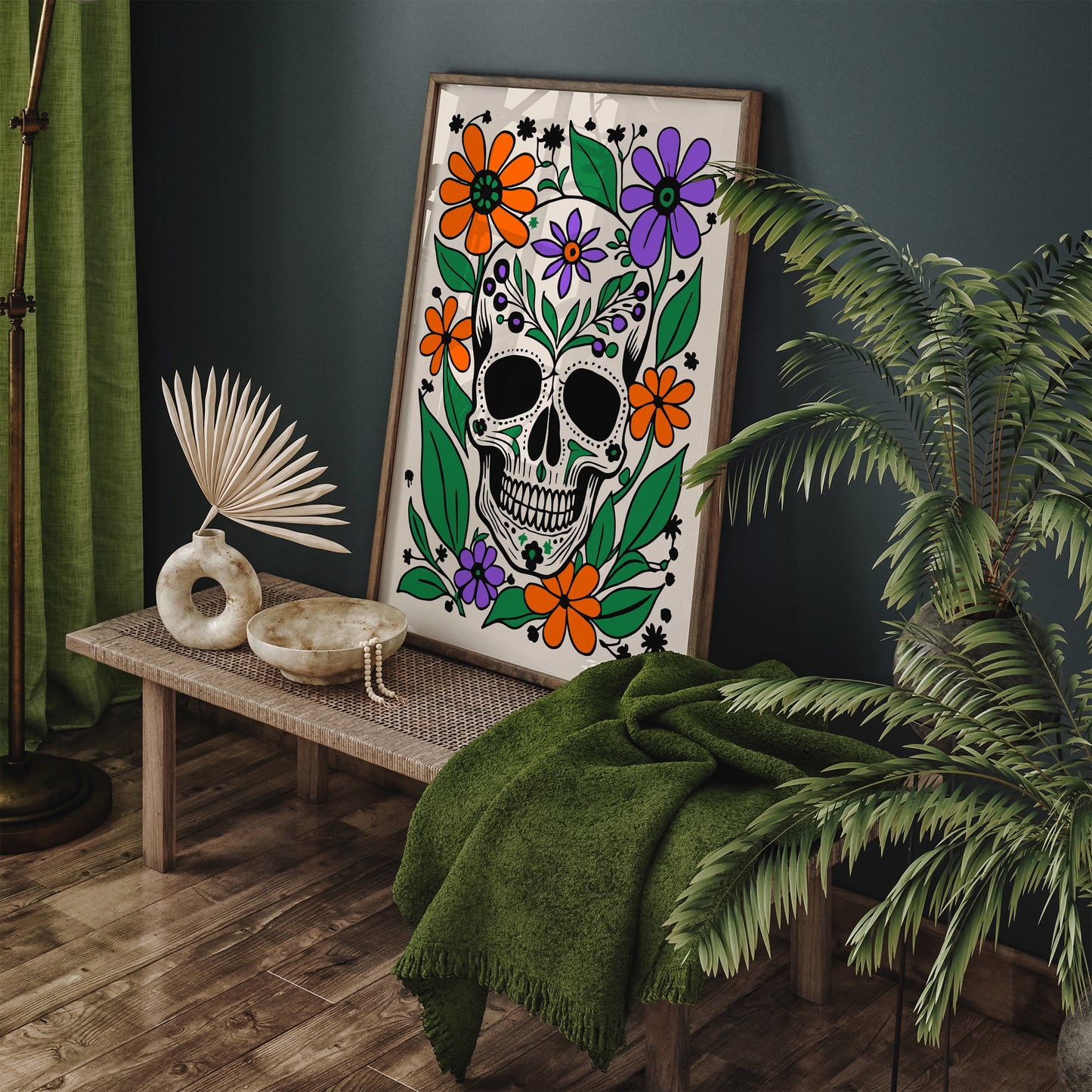 Santa Muerte 2024 Halloween Skull Art Print