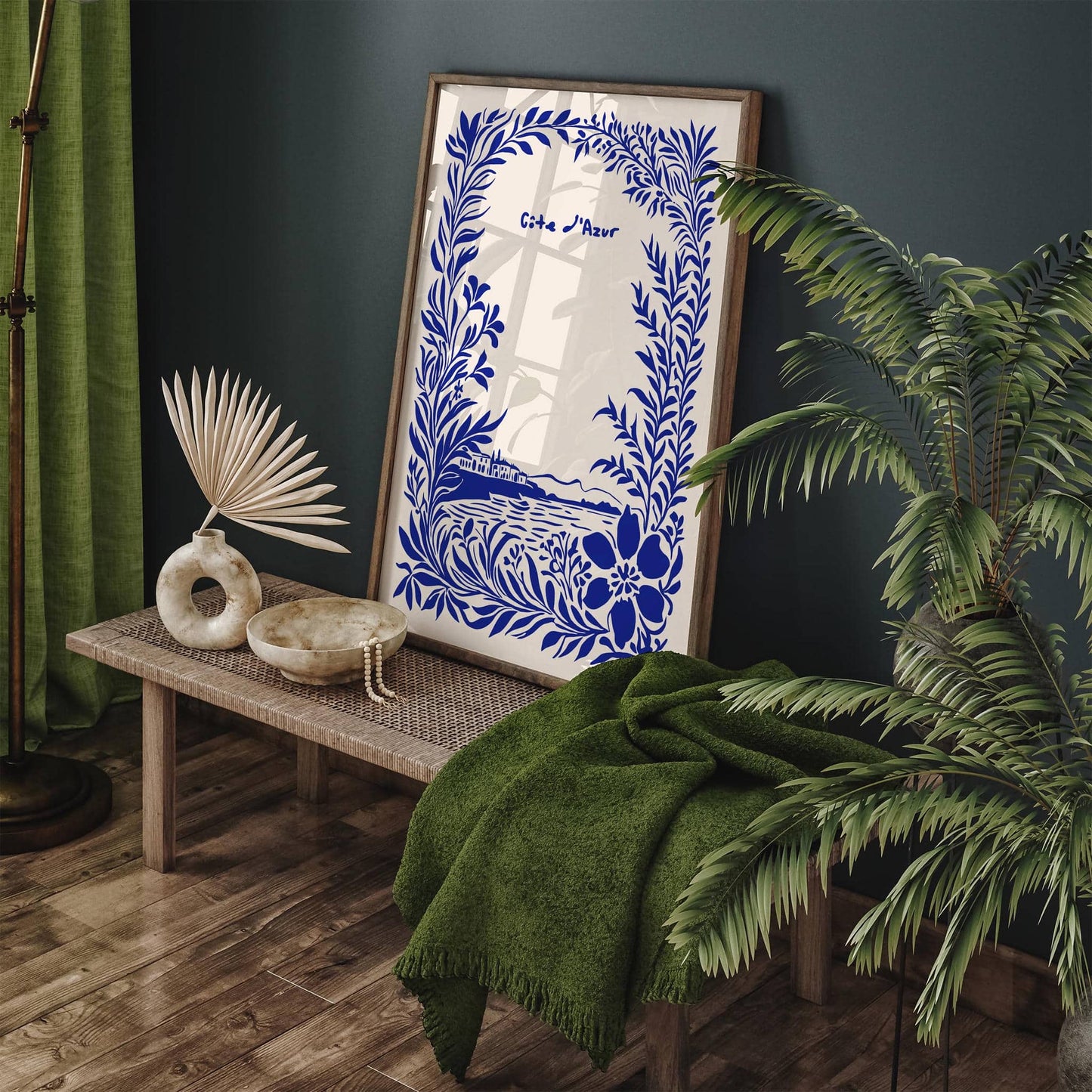Cote d Azur Blue Travel Poster 2025
