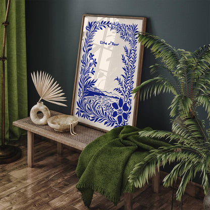 Cote d Azur Blue Travel Poster 2025