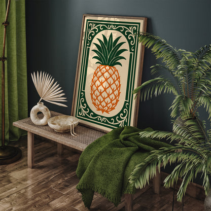 Rococo Pineapple Fruit Wall Art for Kitchen Decor