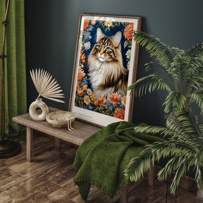 Maine Coon Cat Victorian Portrait Wall Art