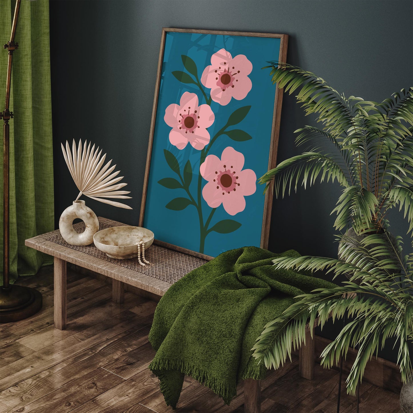 Cherry Blossom Floral Art Print - Eclectic Flowers Poster 2026