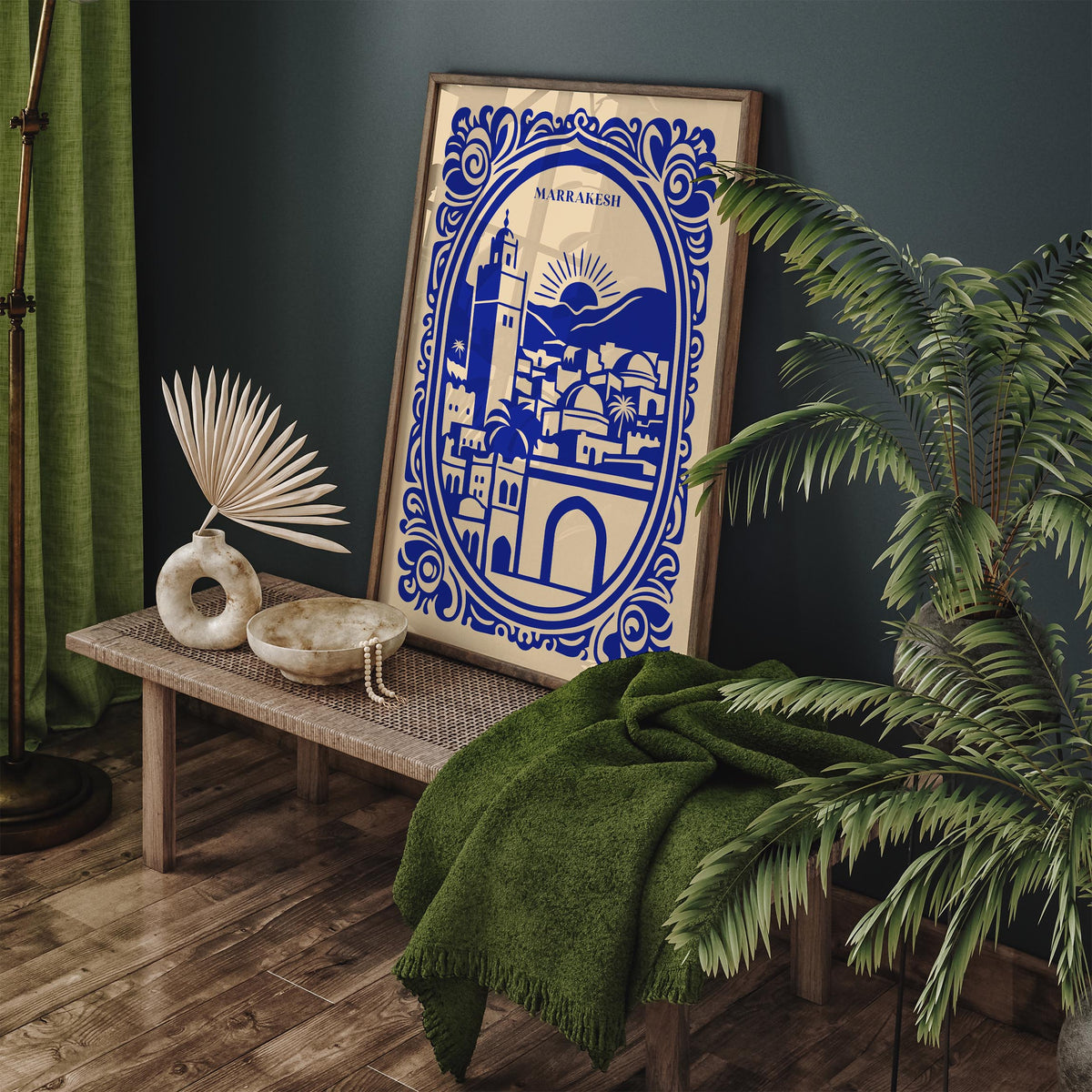 Blue Marrakesh Morocco Travel Poster