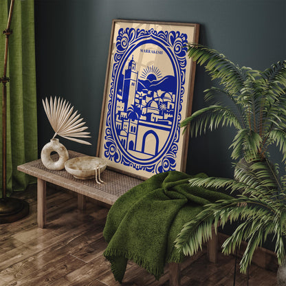 Blue Marrakesh Morocco Travel Poster