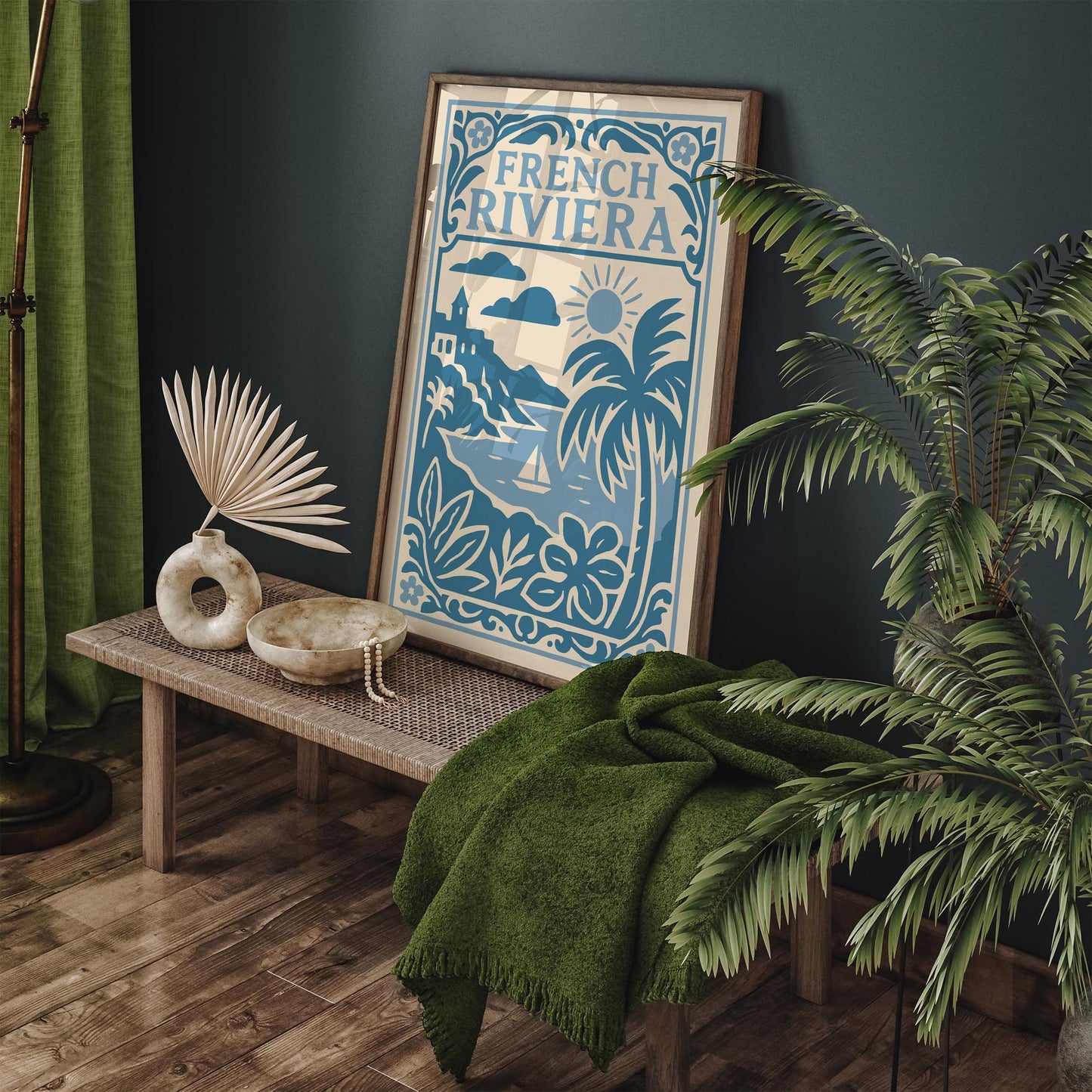 French Riviera Poster - Icy Blue Coastal Wall Art