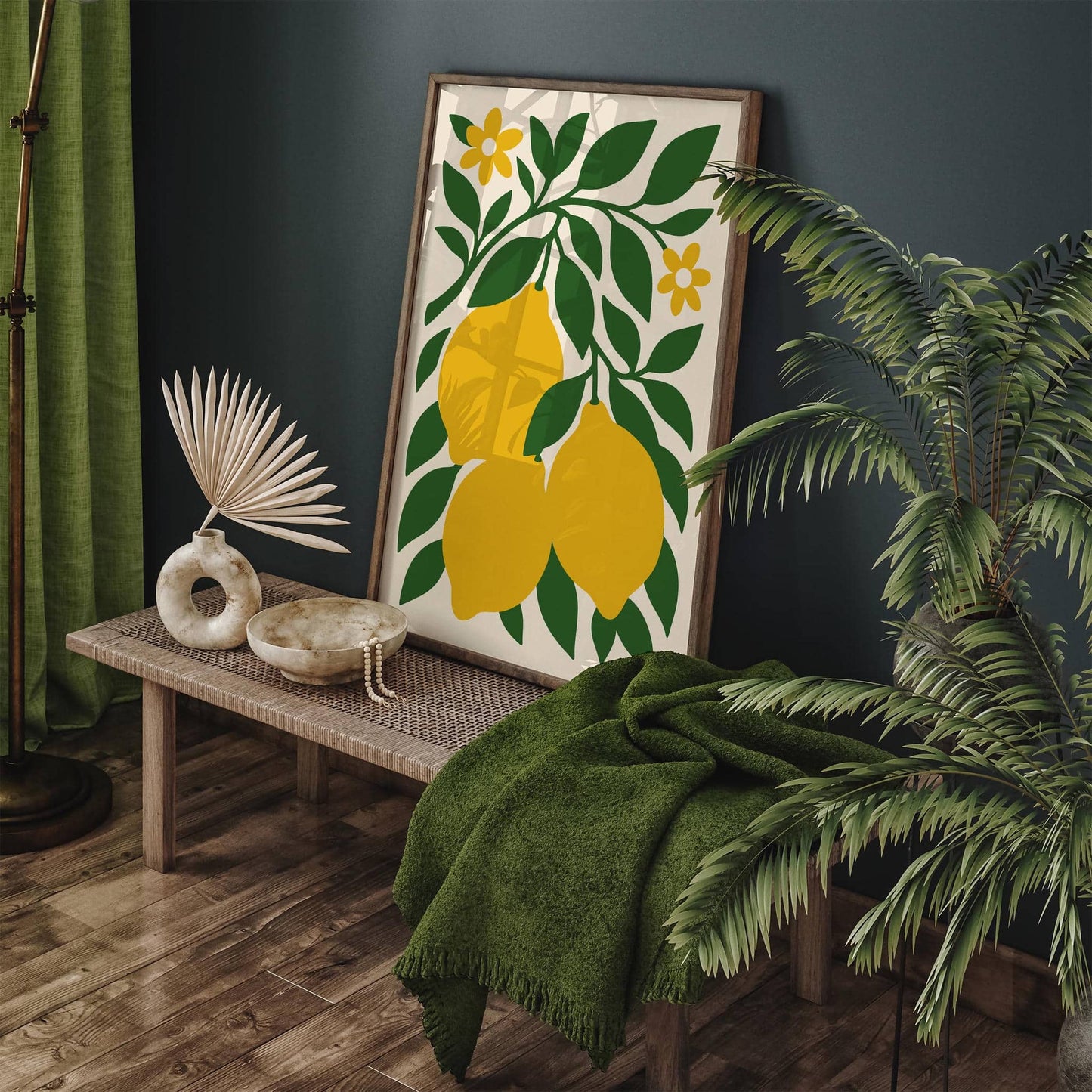 Yellow Lemons Poster Italian Kitchen Wall Decor