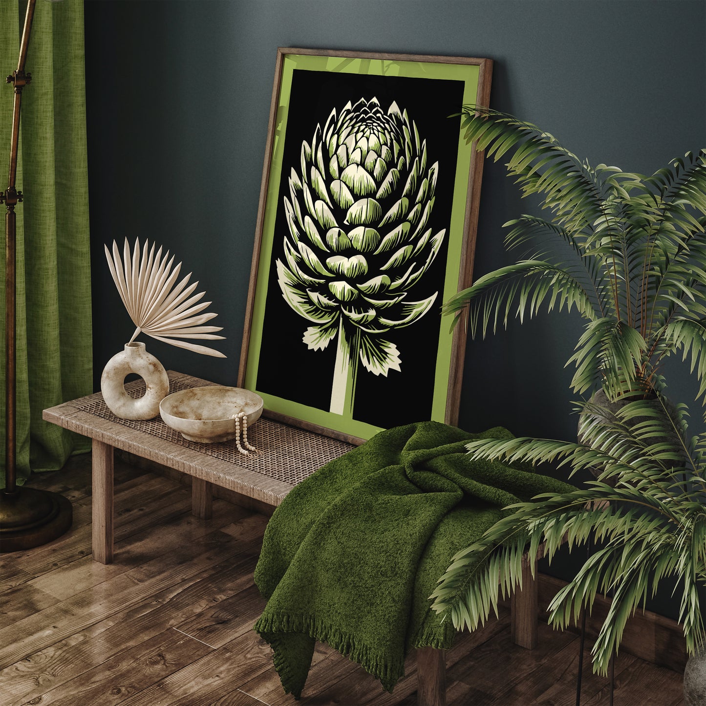 Retro Artichoke Art Print - Vintage Style