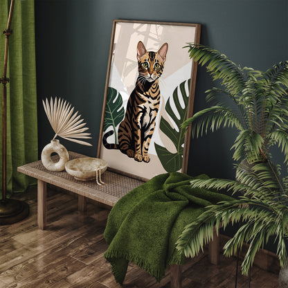 Cute Bengal Cat Art Print