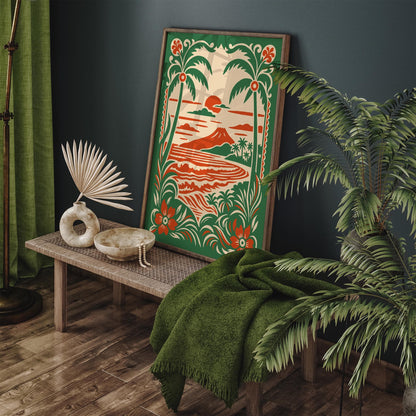 Hawaii Beach Sunset Poster - Tropical Travel Wall Art