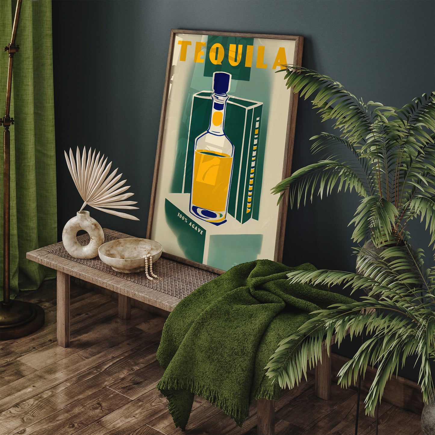 Tequila Green Kitchen Retro Wall Art