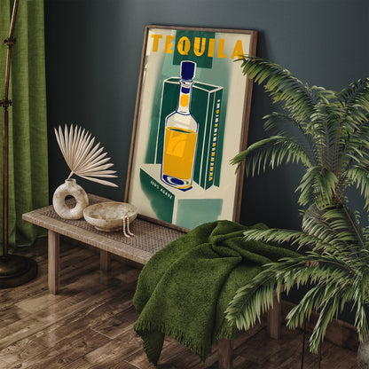 Tequila Green Kitchen Retro Wall Art