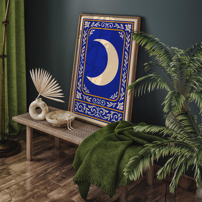 Blue Moon Rococo Art Print Poster