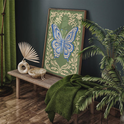 Victorian Rococo Elegant Butterfly Poster