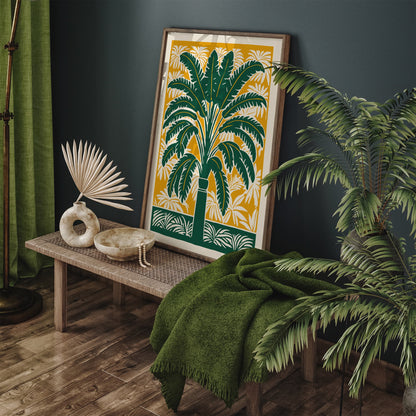Green Eclectic Palm Tree Thailand Nature Poster