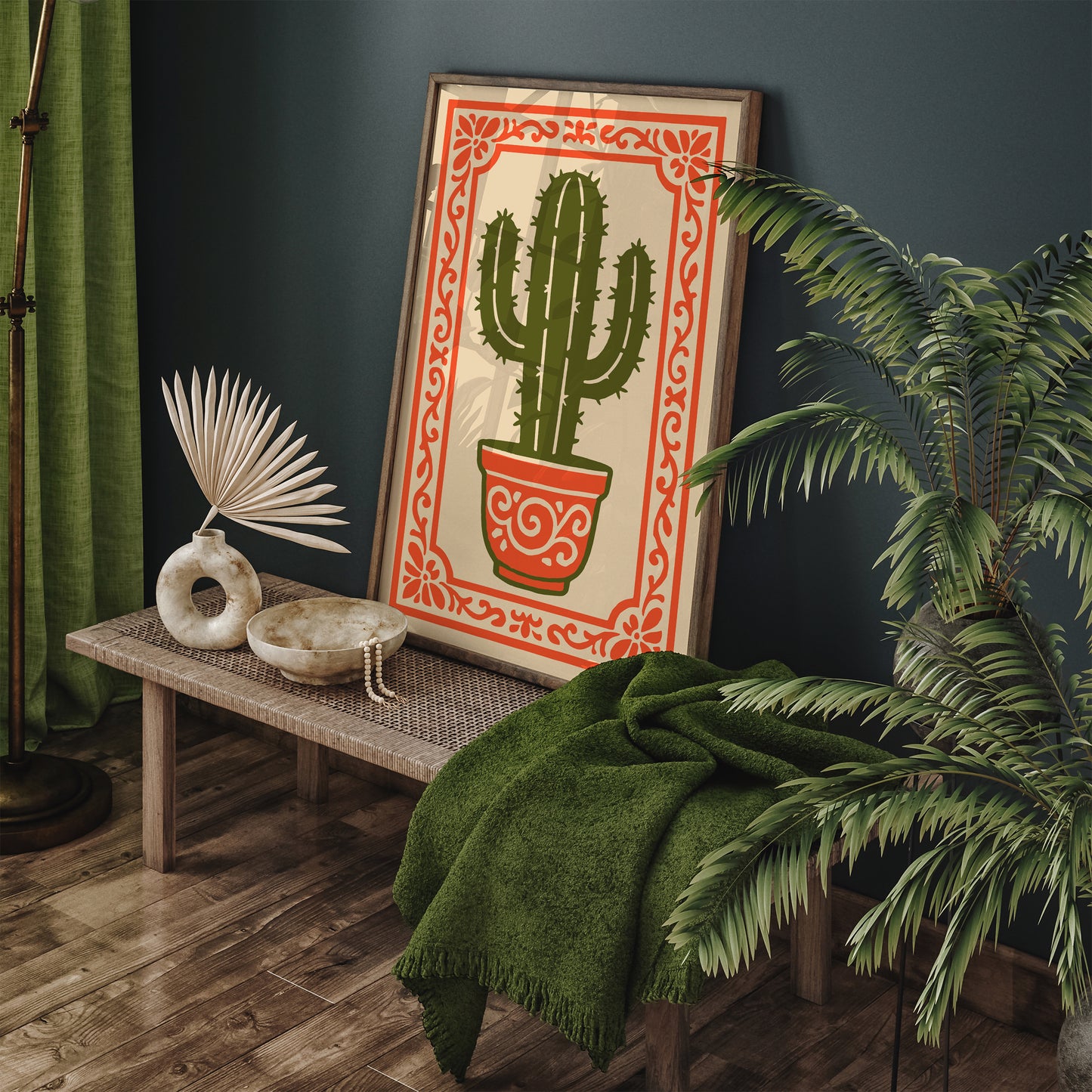 Vibrant Cacti Plant Poster - Mexican Vibes Wall Art Print