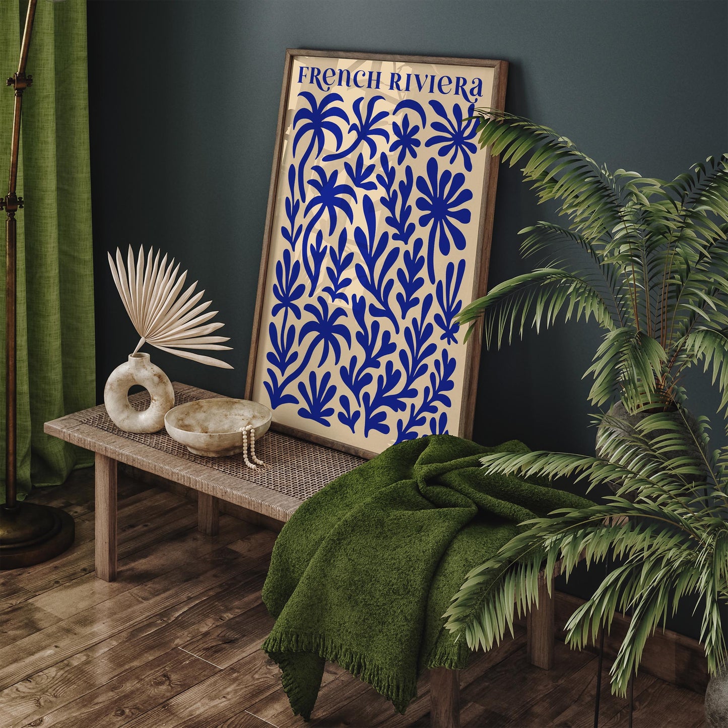 French Riviera Blue Coral Reefs Abstract Poster