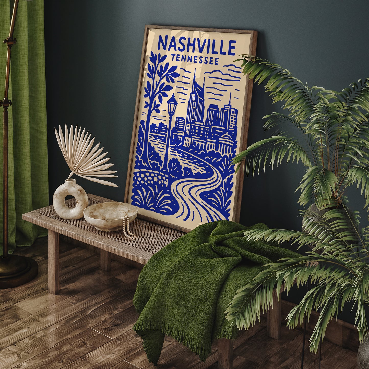 Nashville Tennessee Cityscape Travel Wall Art Print