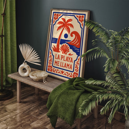 Mexican Beach Print - La Playa Me Llama Art