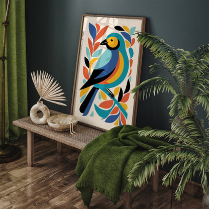 Cute Colorful Bird Art Kids Room Decor