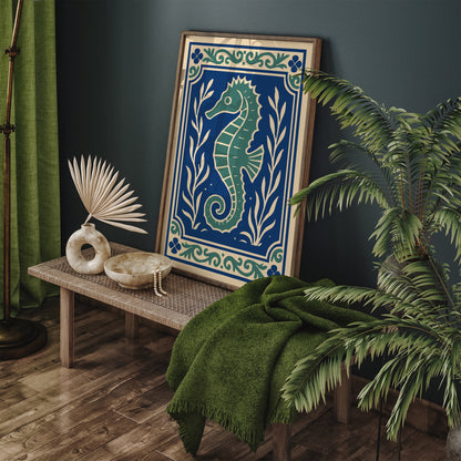Seahorse Art Print - Nautical Home Decor