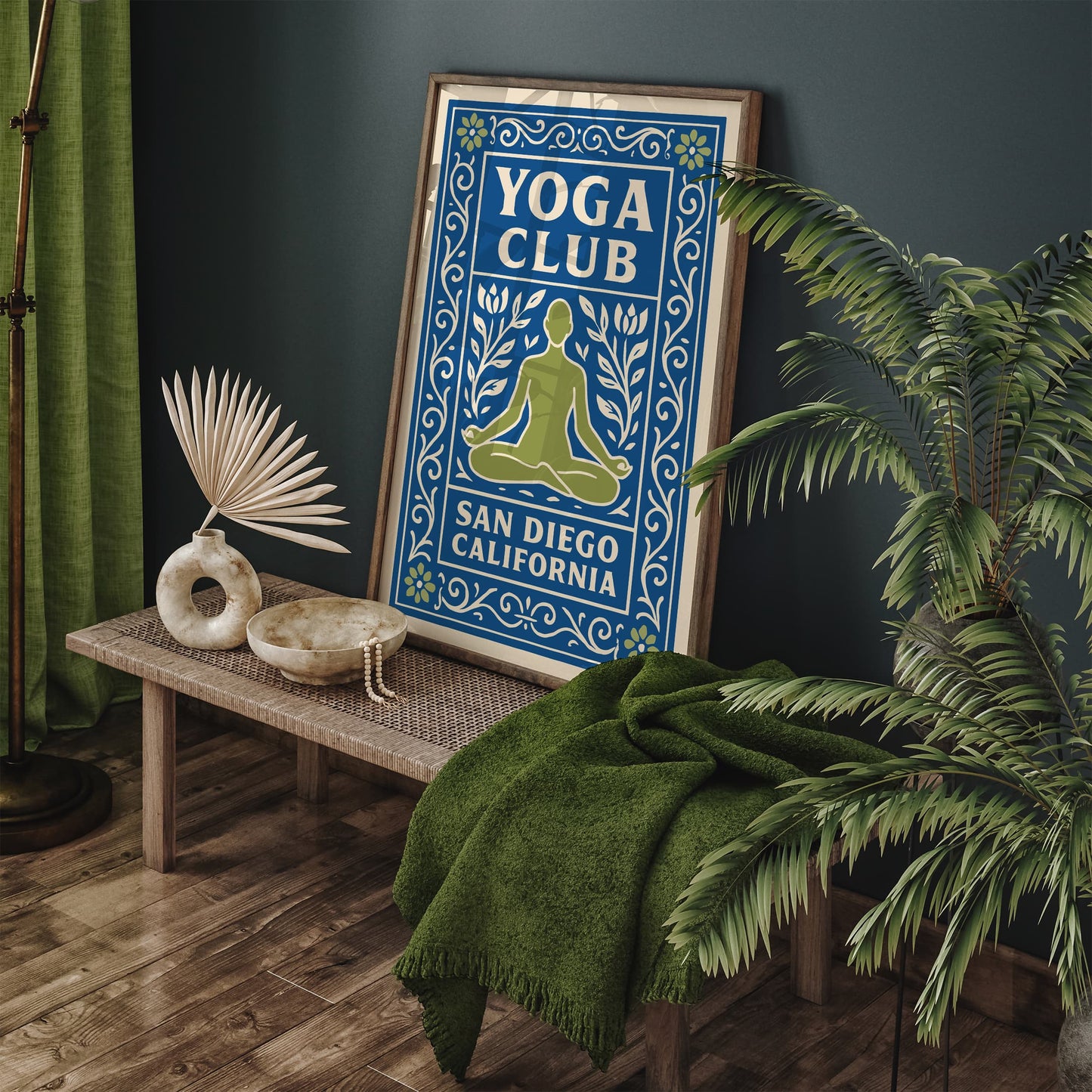 Blue Yoga Club San Diego California Poster
