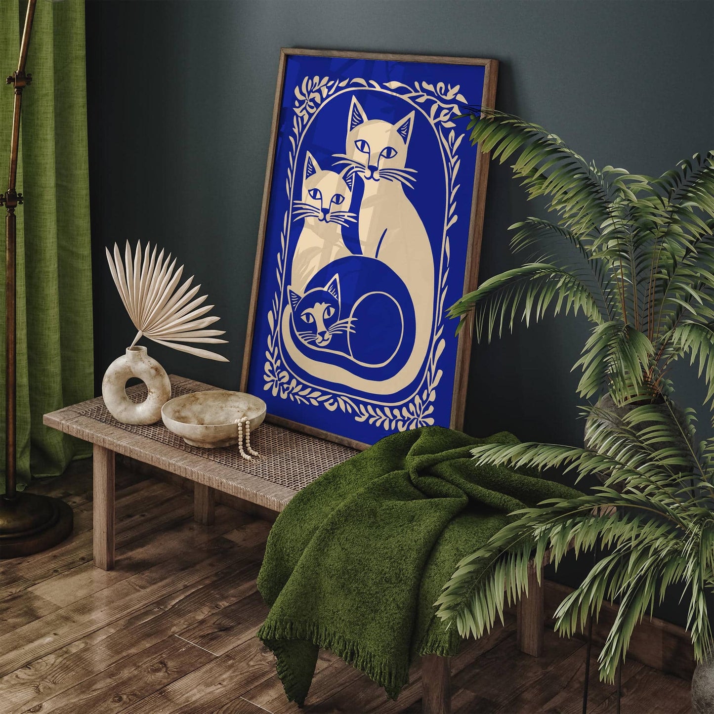 Cats Family Blue Poster