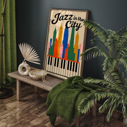 Jazz in the City Colorful Poster