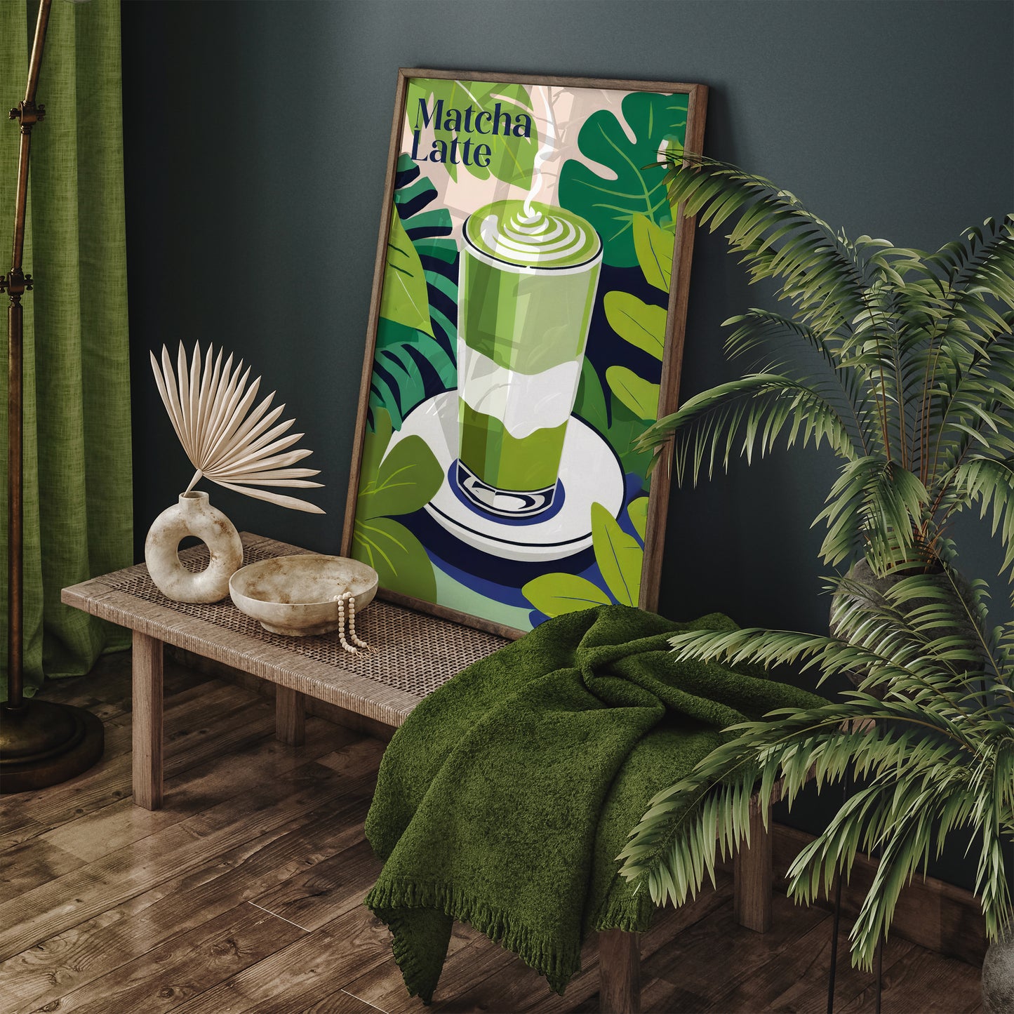 Matcha Latte Drink Green Poster