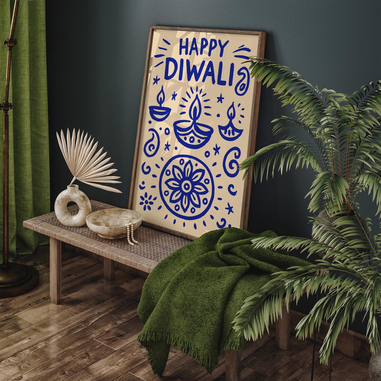 Happy Diwali Poster - Hindu Festival Celebration Wall Art