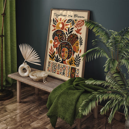 Together We Bloom Afrohemian Poster