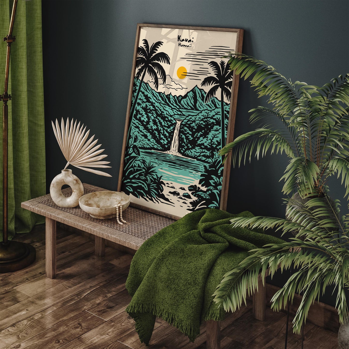 Kauai Hawaii Poster – Tropical Landscape Wall Art