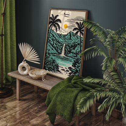 Kauai Hawaii Poster – Tropical Landscape Wall Art