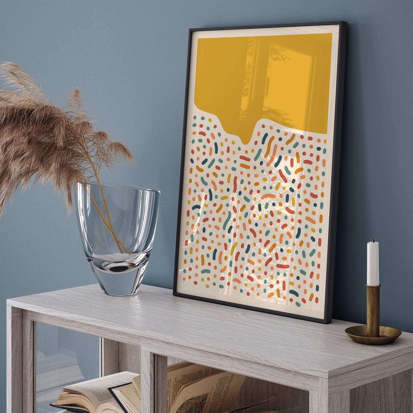 Mid Century Modern Abstract Poster - Retro Colorful Wall Art