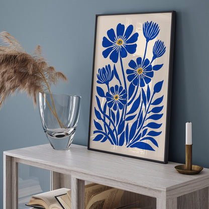 Blue Floral Kitchen Wall Decor