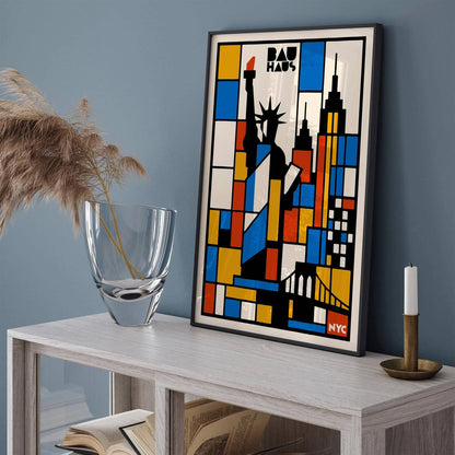 Bauhaus NYC Exhibition Poster - Retro Geometric Art Print