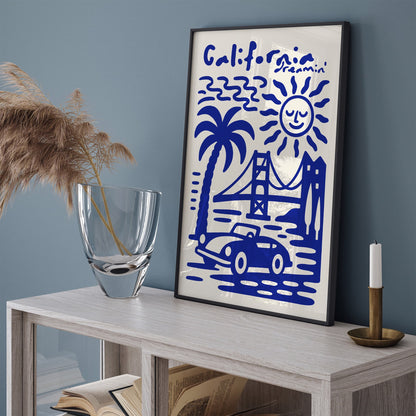 California Dreamin Blue Poster