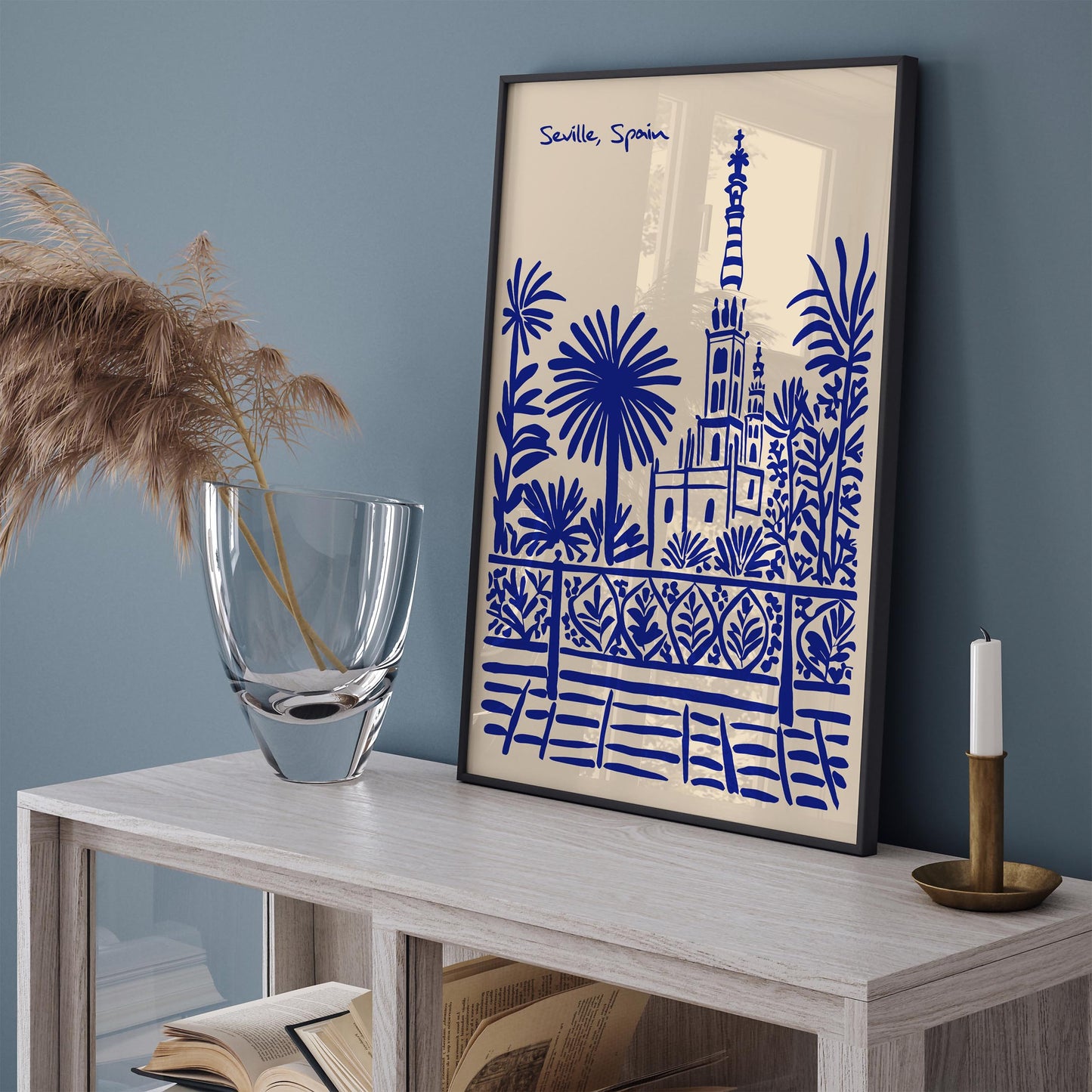 Seville Spain Blue Travel Poster