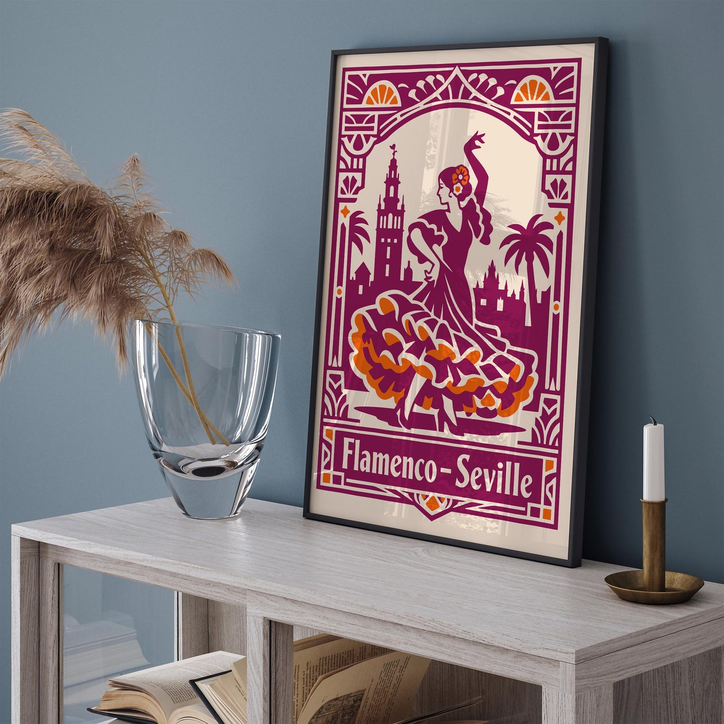 Flamenco Seville Poster - Pink Spanish Wall Art