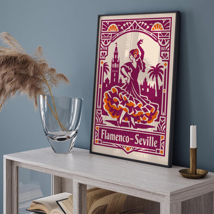 Flamenco Seville Poster - Pink Spanish Wall Art