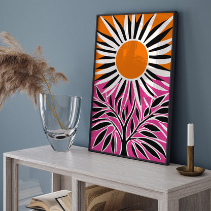 Magenta Orange Abstract Nature Art Print 2024