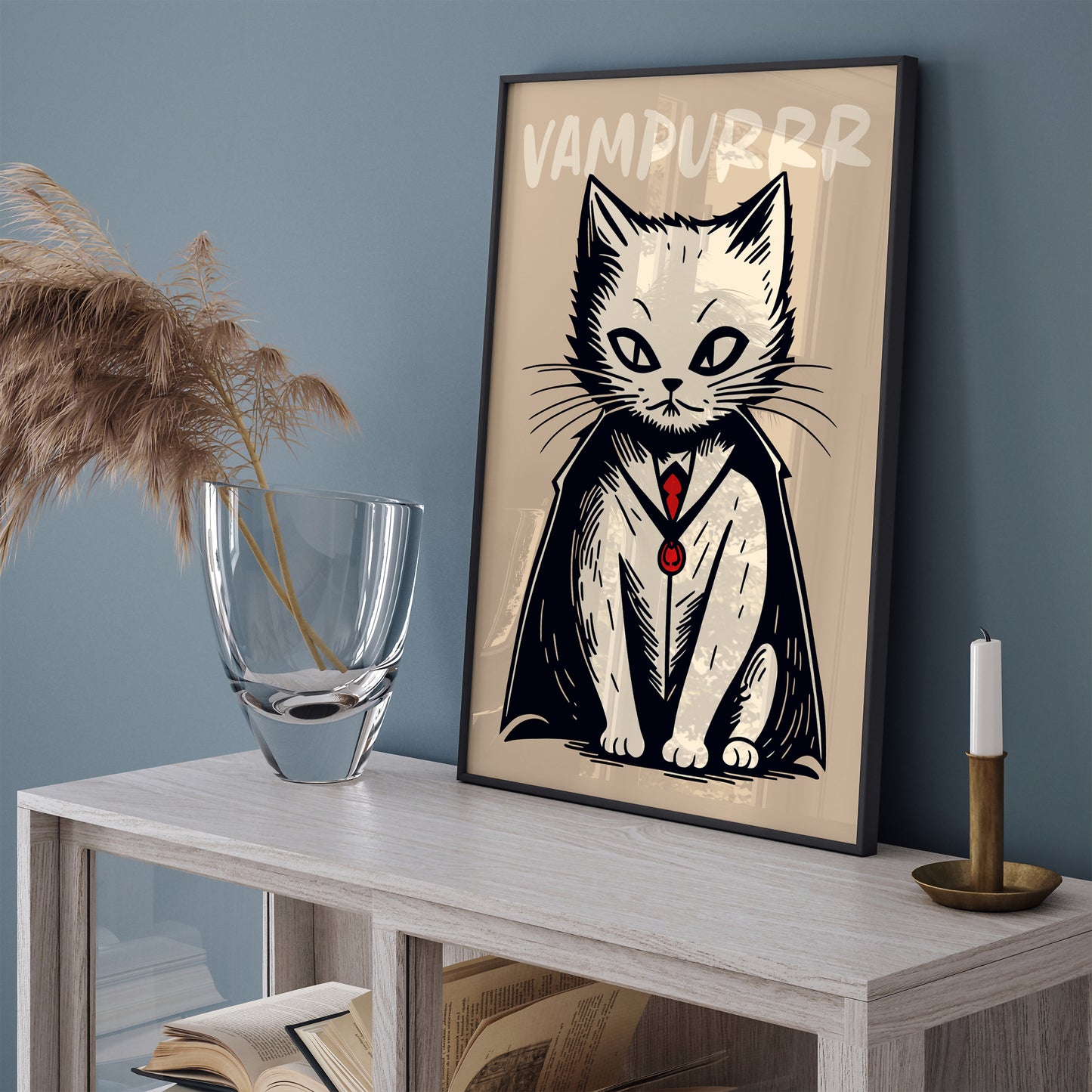 Vampurrr - Vampire Cat Wall Art Print