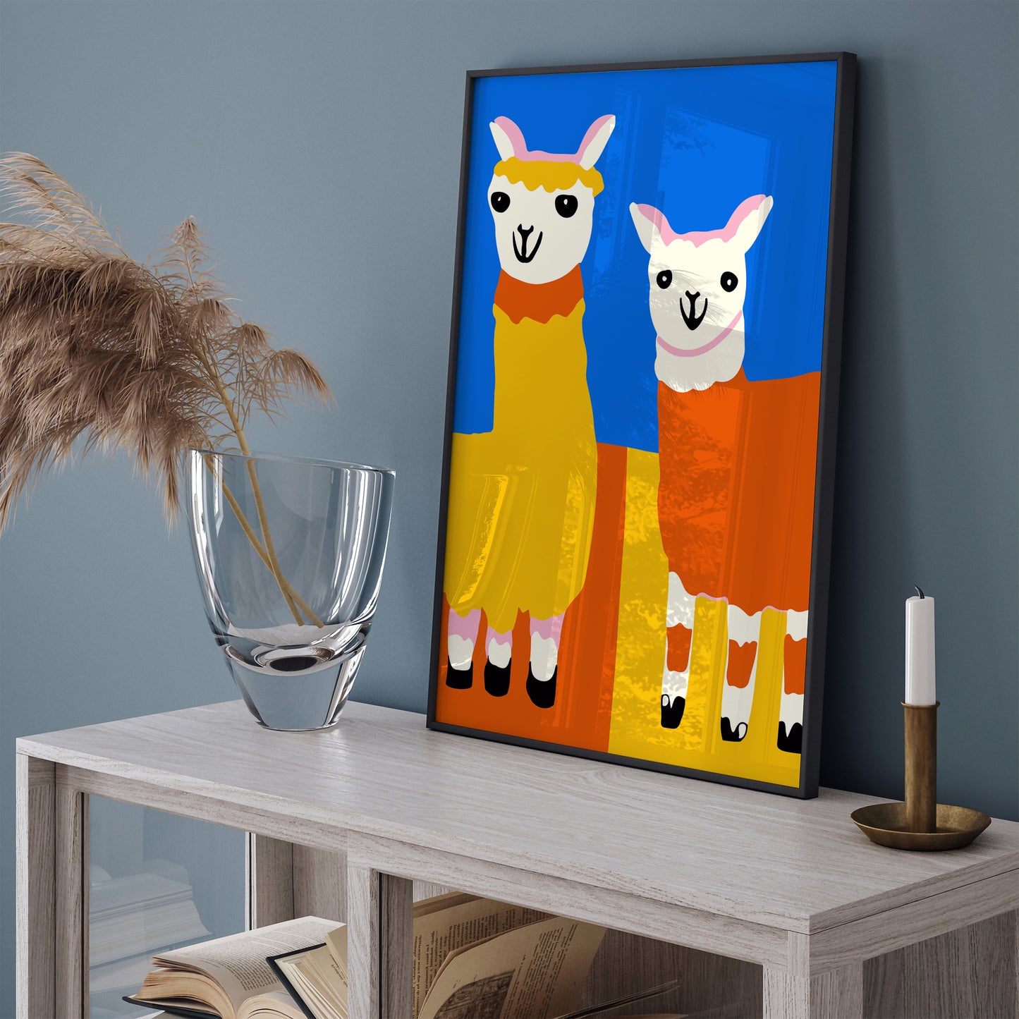 Funny Cute Llamas Kids Room Decor Art