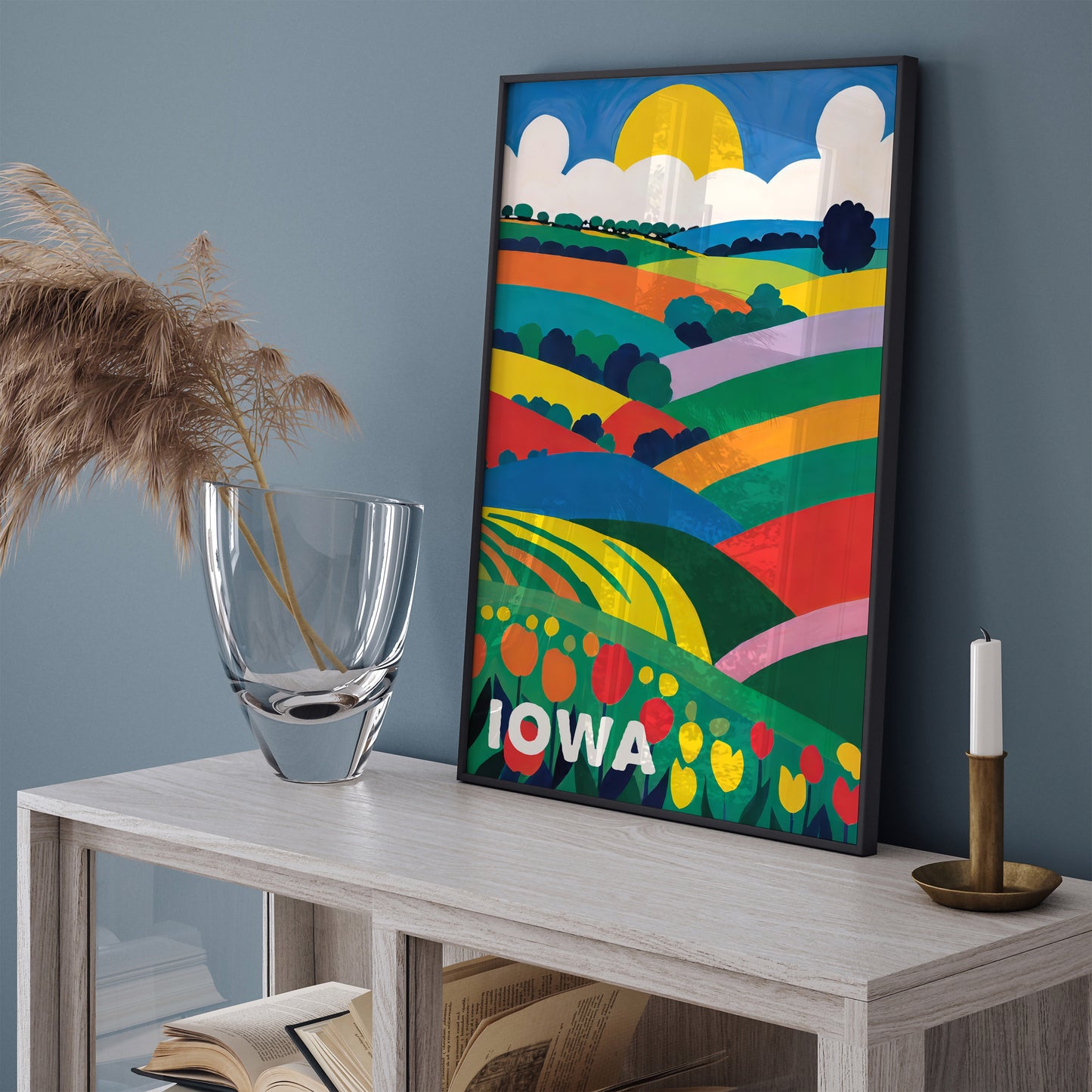 Retro Iowa Art Print - Classic Travel Wall Art