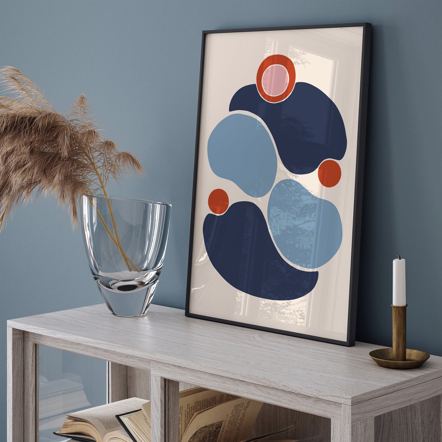 Blue Abstract Shapes Poster