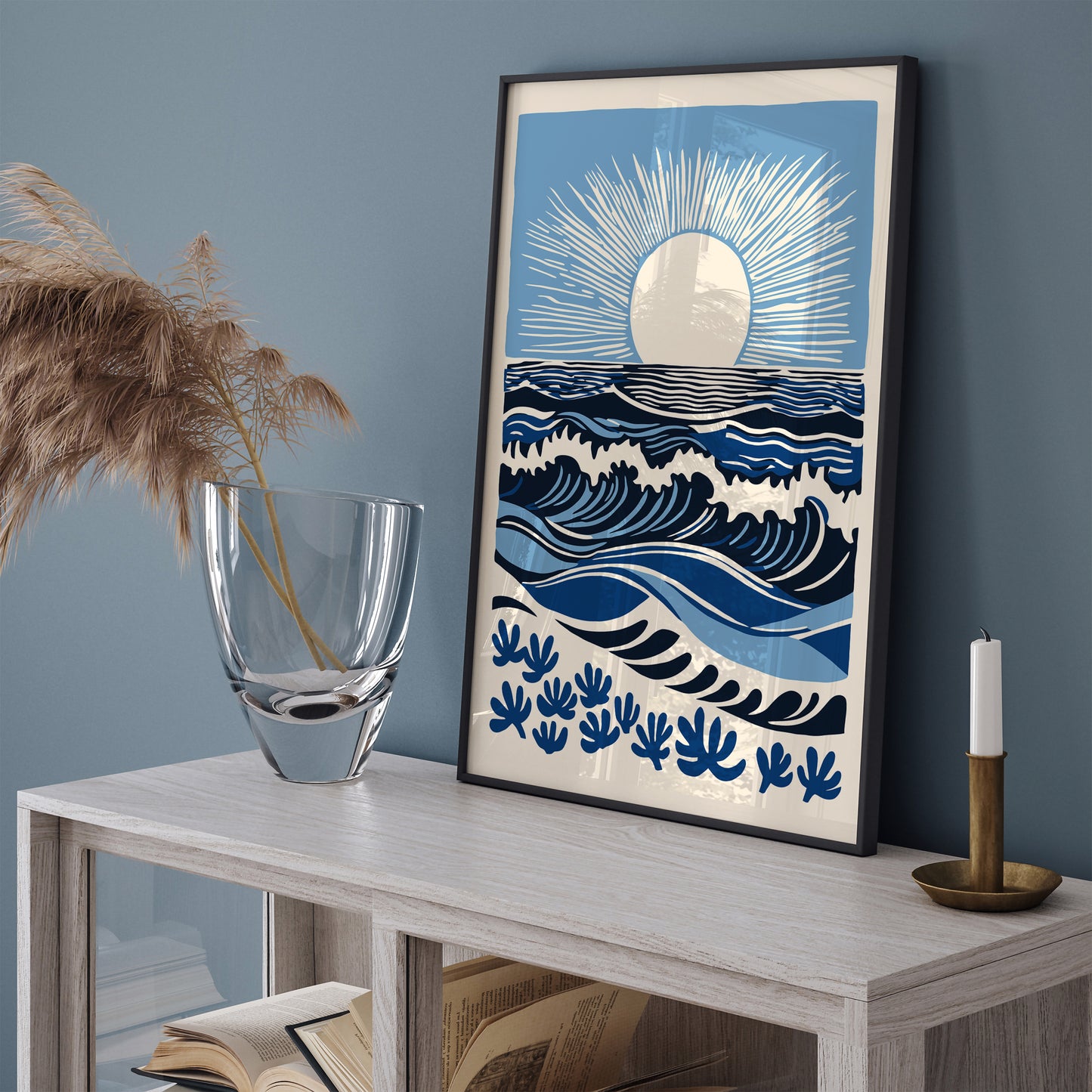 California Sunset in Blue Art Print