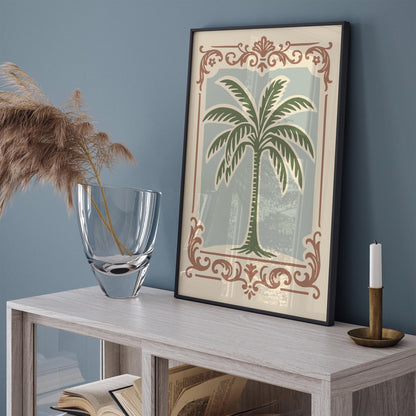Tropical Palm Poster - Pastel Chateau Aesthetic Print