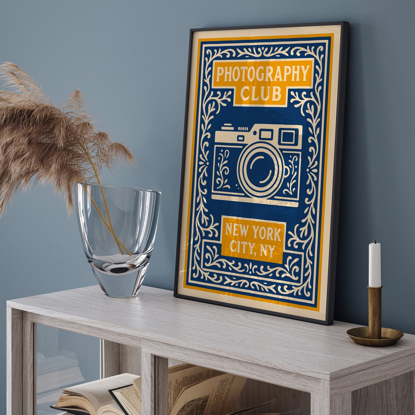 Photography Club NYC Poster – Blue New York Wall Art Print